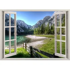 Adesivo Janela Parede Paisagem Montanhas Alta Resolução 3d Cor Colorido Foto mini 1
