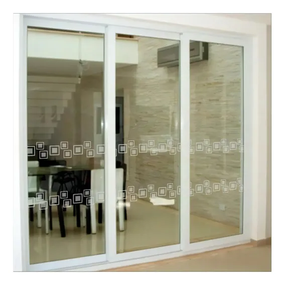 Adesivo Jateado Vidros Faixa Segurança Vitrine Quadrado Foto 1
