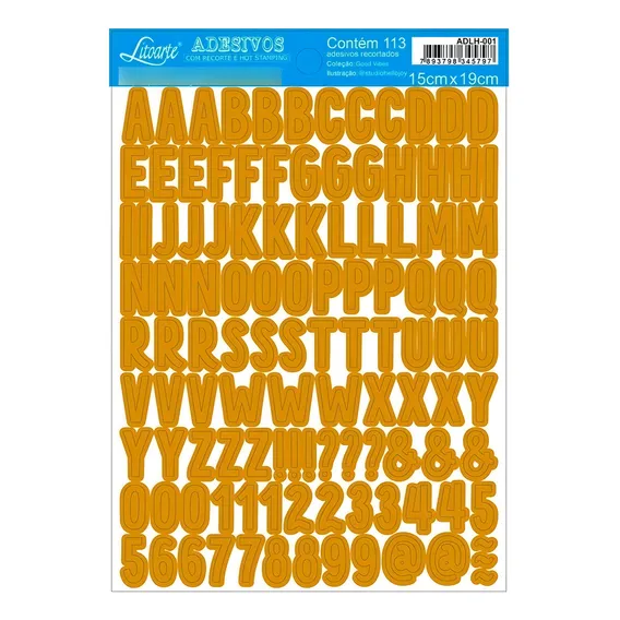 Adesivo Litoarte - Laminado - Alfabeto E Número Foto 1