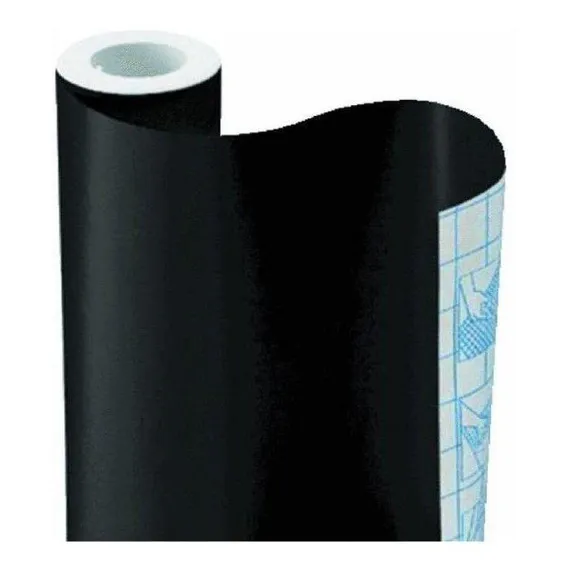 Adesivo Lousa Quadro Negro, Preto Fosco 2x1 M + 4 Giz Foto 1