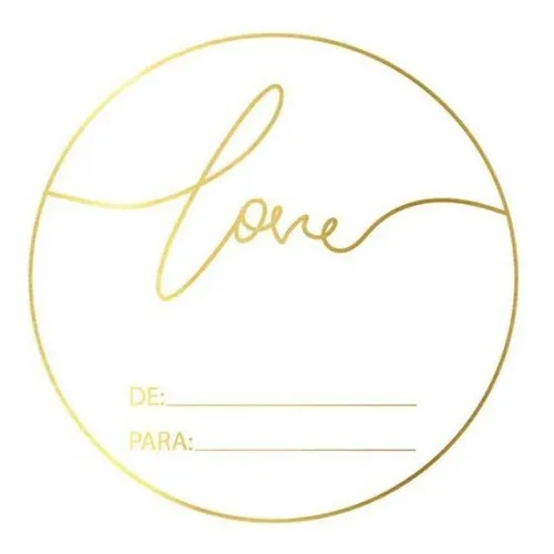 Adesivo Love D'p/ - Hot Stamping - Dourado - 1 Pct. C/ 50 Un Foto 1