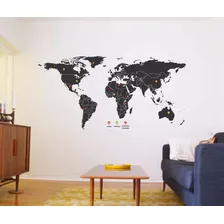 Adesivo Mapa Mundi Viagem Mochileiro Pins Marcação Foto mini 1