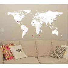 Adesivo Mapa Mundi Viagem Mochileiro Pins Marcação Foto mini 3