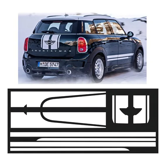 Adesivo Mini Cooper Coutryman Kit Completo Branco Fa49 Foto 1