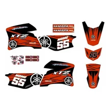 Adesivo Moto Cross Trilha Yamaha Xtz 250 Lander 0,20mm Lm044 Cor preto e laranja Foto mini 1