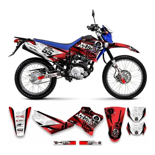 Adesivo Moto Trilha Yamaha Xtz 125 Metal Mulisha 0,20mm Foto 1