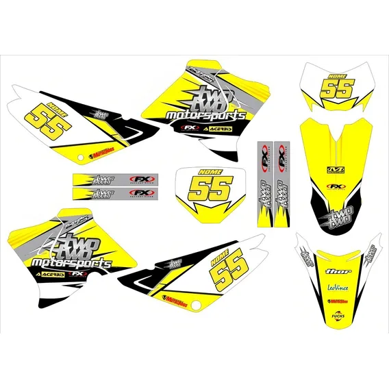 Adesivo Motocross Laminado Trilha Para Yamaha Xtz 125 19712 Cor Amarelo Foto 1