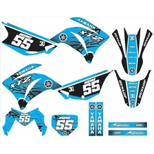 Adesivo Motocross Trilha Para Yamaha Xtz 250 Lander 19722 Cor Azul Foto mini 1