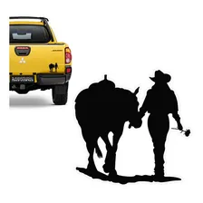 Adesivo Mulher E Cavalo Country Sertanejo Preto Decorativo Foto mini 1