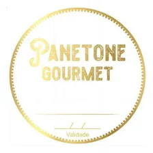 Adesivo Panetone Gourmet - Hot Stamping 50un - Stickr Foto mini 1