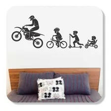 Adesivo Papel De Parede Quarto Sala Evolução Motocross Mot Cor Preto Foto mini 1