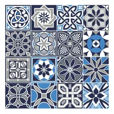 Adesivo Papel Parede Decorativo - Efeito Azulejo Cor Marine Foto mini  2