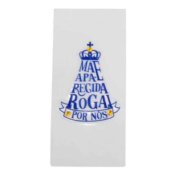 Adesivo Para Carro M茫e Aparecida Rogai Por N贸s Azul 7 Foto 1