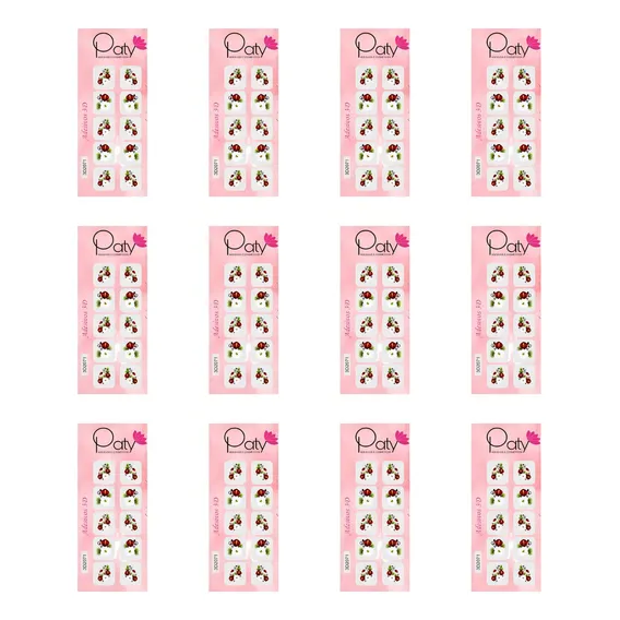 Adesivo Para Unhas 3d Paty - Kit Com 12un Foto 1