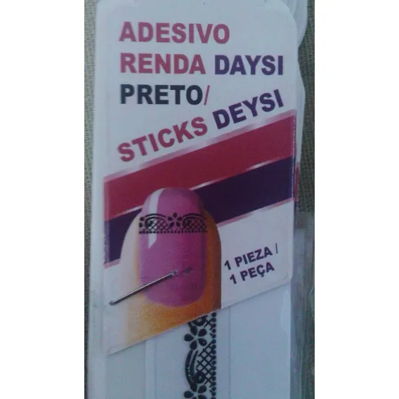 Adesivo Para Unhas Em Renda Preta Daysi Foto 1