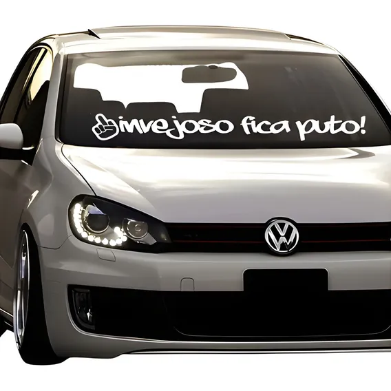Adesivo Parabrisa Invejoso Fica Puto Frase Rebaixado Dub Foto 1