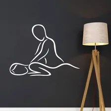 Adesivo Parede Beleza Massagem Mulher Estética Spa 100x65cm Foto mini 3