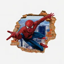 Adesivo Parede Decoração Buraco Tijolo Heróis Quarto 95x75cm Cor Homem Aranha Foto mini 1