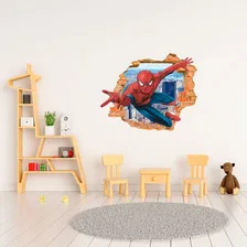 Adesivo Parede Decoração Buraco Tijolo Heróis Quarto 95x75cm Cor Homem Aranha Foto mini 2