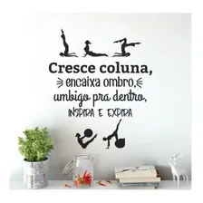 Adesivo Parede Decorativo Frases Pilates Cresce Coluna Cor Preto Foto mini  2