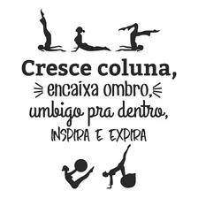 Adesivo Parede Decorativo Frases Pilates Cresce Coluna Cor Preto Foto  mini 1