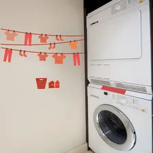 Adesivo Parede Decorativo Lavanderia Varal Charme Vermelho Foto mini 2