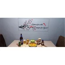 Adesivo Parede Decorativo Nunca Foi Sorte, Sempre Foi Deus Cor Preto e Vermelho Foto mini 4
