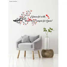 Adesivo Parede Decorativo Nunca Foi Sorte, Sempre Foi Deus Cor Preto e Vermelho Foto mini 3