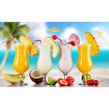 Adesivo Parede Drinks Praia Beach Suco Coquetel De Frutas Hd Cor Colorido Foto mini 1