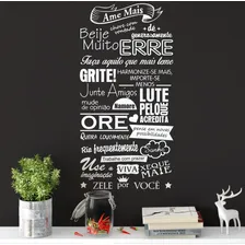 Adesivo Parede Frase Ame Mais Erre Grite Sonhe Ore Lute Cor Branco Foto  mini 1
