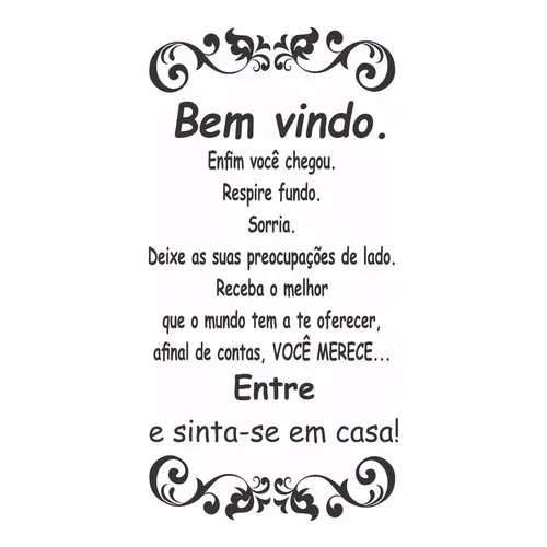 Adesivo Parede Frase Bem Vindo Porta Decoração Foto 1
