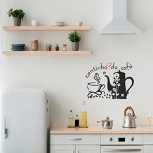 Adesivo Parede Frase Cantinho Do Café Cozinha Decorativo Cor Preto Fosco Foto mini 3