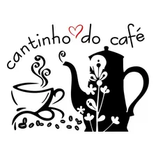 Adesivo Parede Frase Cantinho Do Café Cozinha Decorativo Cor Preto Fosco Foto mini 1