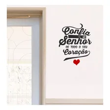 Adesivo Parede Frase Confia No Senhor De Todo Seu Coração Pq Cor Preto Foto mini  2