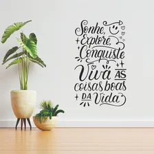 Adesivo Parede Frase Sonhe Viva As Coisas Boas Da Vida 75cm Cor Preto Fosco Foto mini  2