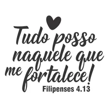 Adesivo Parede Frase Tudo Posso Naquele Que Me Fortalece Cor Preto Foto mini 2