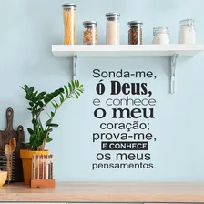 Adesivo Parede Frase Versículos Da Bíblia - Salmos 139:23 Cor Preto Fosco Foto mini  3