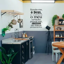Adesivo Parede Frase Versículos Da Bíblia - Salmos 139:23 Cor Preto Fosco Foto mini  2
