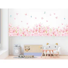 Adesivo Parede Infantil Floral Boho Rosa - 2,10m Foto  mini 1