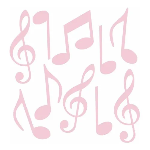 Adesivo Parede Infantil Notas Musicais Quarto Menina C76 Foto 1