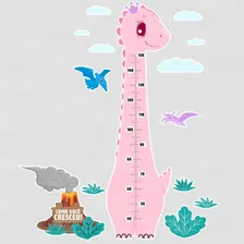 Adesivo Parede Infantil Regua Crescimento Dinossauro Menina Cor Rosa Foto mini 2