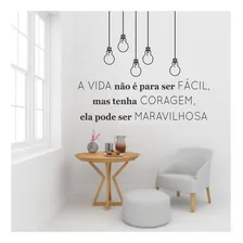 Adesivo Parede Luz Lâmpada Frase Vida Adesivo Decorativo Foto  mini 1