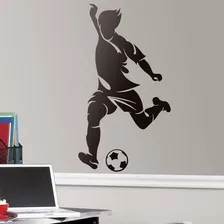 Adesivo Parede Menino Jogador Futebol Grande 110 Cm X Cm 60 Cor Preto Foto mini 1