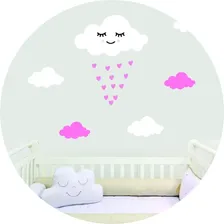 Adesivo Parede Nuvem Chuva Benção Menina Criança Fofo Cute Cor Colorido Foto  mini 1