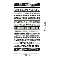 Adesivo Parede Oração Pai Nosso 56x112cm Vinil Preto Foto mini  3