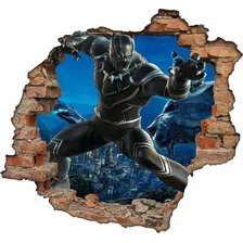Adesivo Parede Pantera Negra Buraco 3d Cor Colorido Foto mini 1