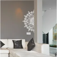 Adesivo Parede Porta Decorativo Mandala Cabeceira Yoga Medit Cor Branco Foto mini  2