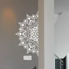 Adesivo Parede Porta Decorativo Mandala Cabeceira Yoga Medit Cor Branco Foto  mini 1