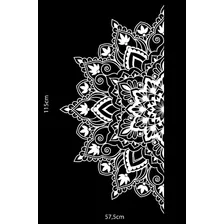 Adesivo Parede Porta Decorativo Mandala Cabeceira Yoga Medit Cor Branco Foto mini  3