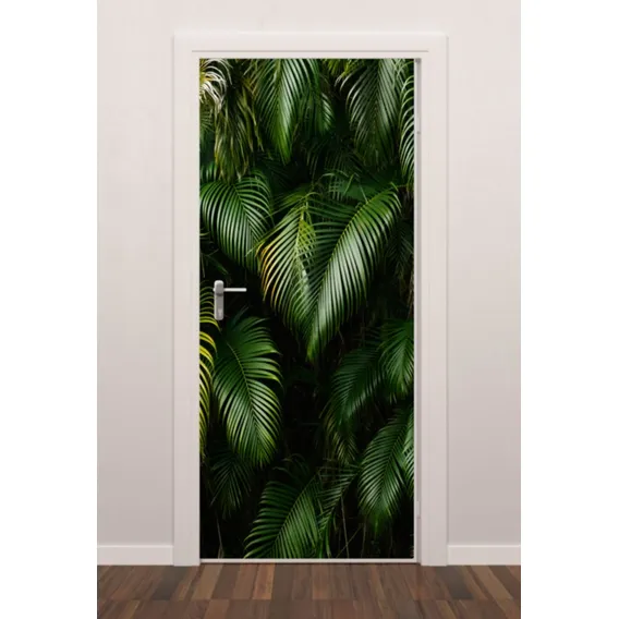 Adesivo Parede Porta Folhagem Natureza Quarto Sala Cor Verde Foto 1